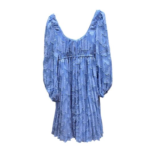 ASOS design Cornflower Blue Maternity Pleated Dress Size 2 Lined Long sleeve - Picture 1 of 3